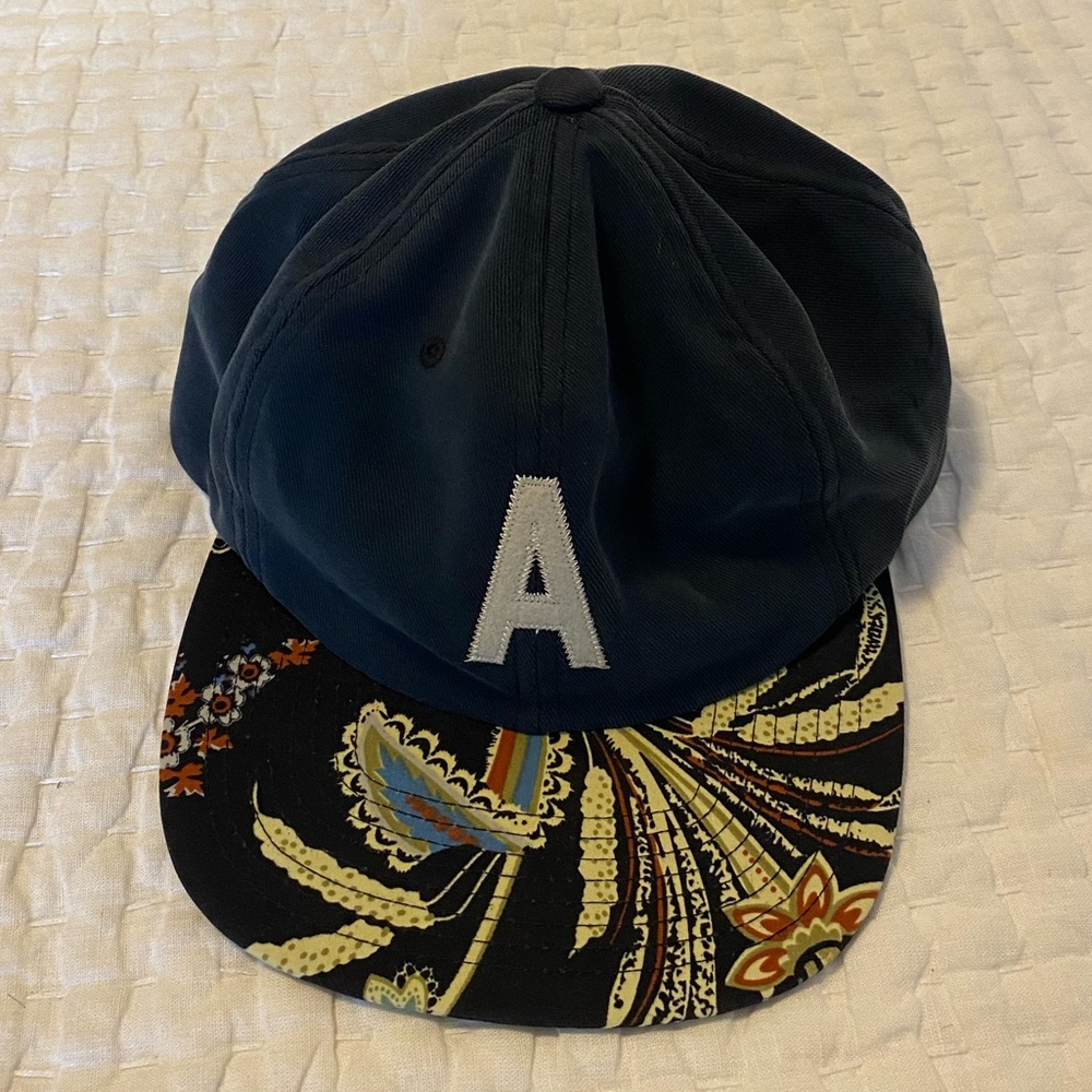 Altamont navy patterned snapback hat